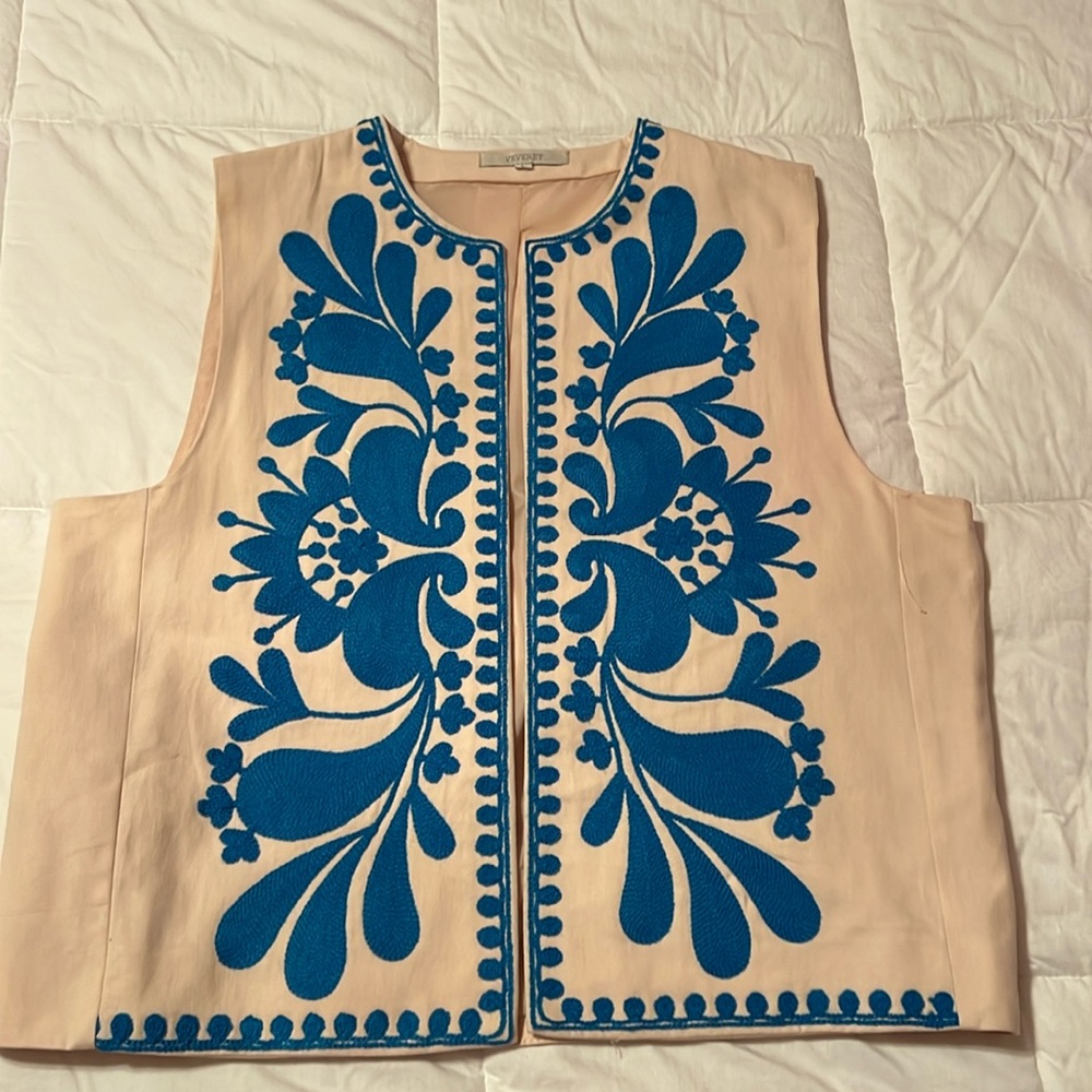 Embroidered boho vest